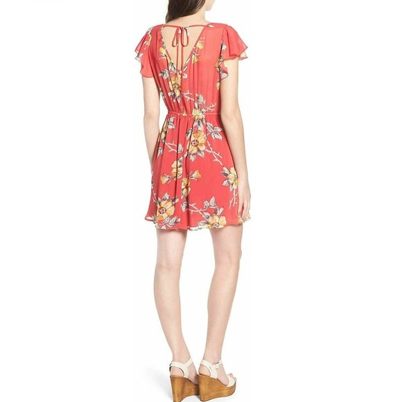 Row A Women Flutter Sleeve Mini Dress, XX-Large, Pink - Picture 2 of 3